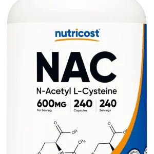 Nutricost N-acetyl L-cysteine Nac 600 Mg 240 Cápsulas Sabor Sin Sabor