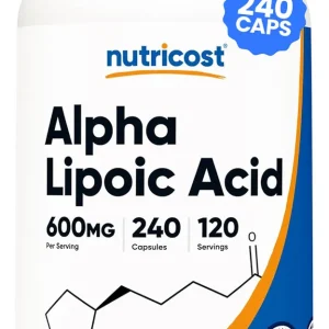 Acido Alfa Lipoico 600mg 240 Cápsulas Nutricost Sabor Sin sabor